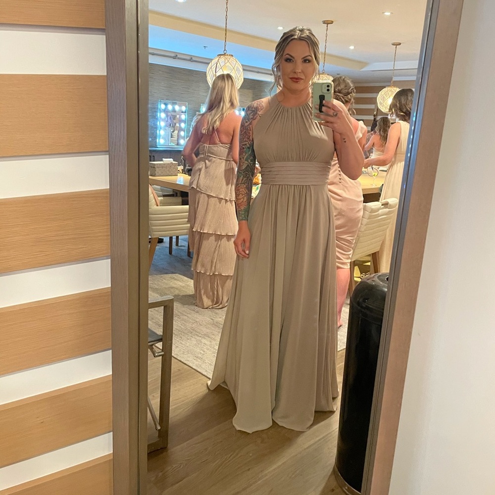 TAUPE Chiffon bridesmaid prom dress